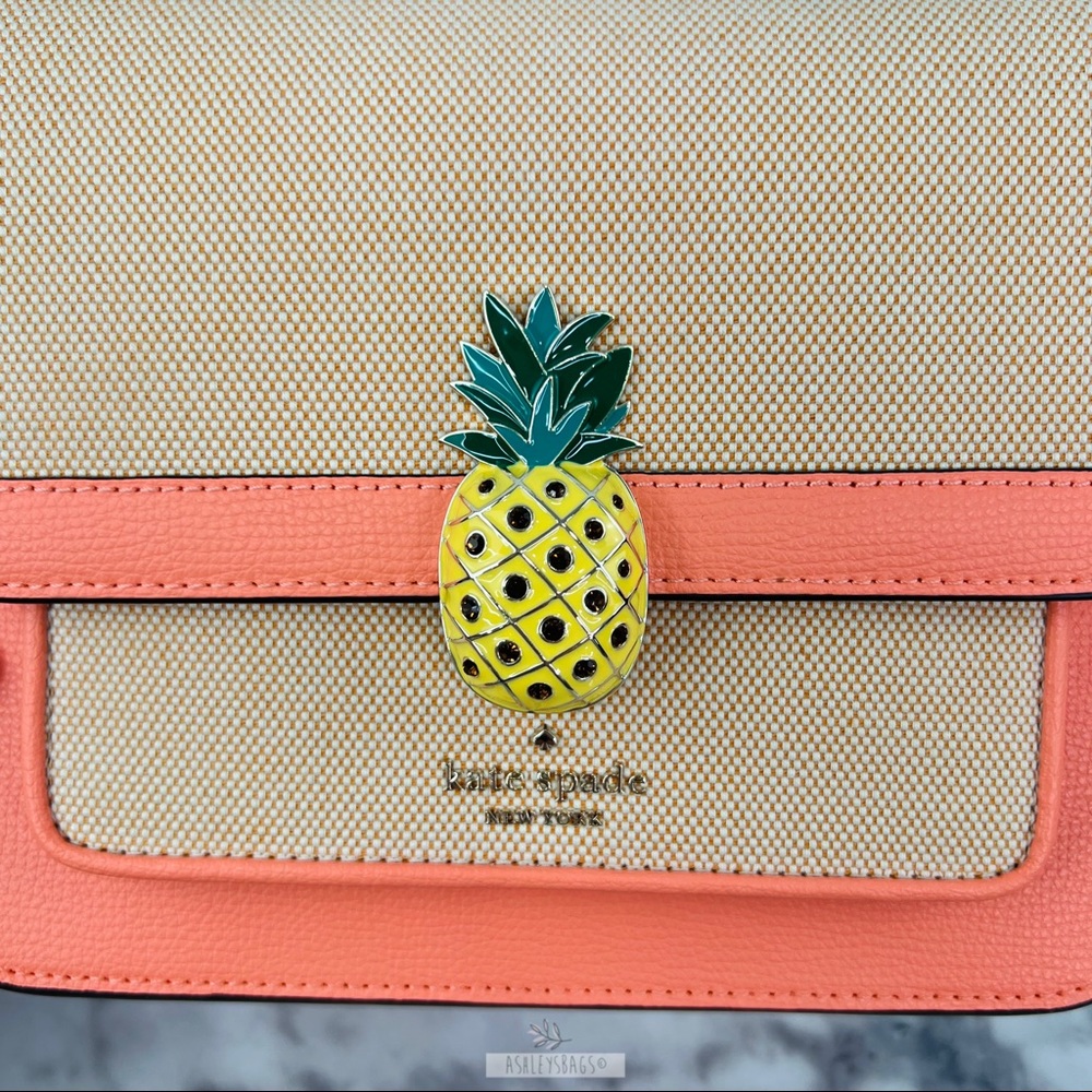 Kate Spade Melon Ball Pineapple Remi Flap Chain Crossbody Shoulder Bag - Picture 2 of 13
